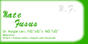 mate fusus business card